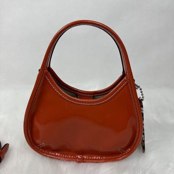 Coach Mini Ergo Bag In Crinkle Patent Coachtopia leather Rainbow CQ832 NWT - Picture 2 of 11